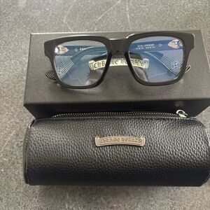 Black and Silver Chrome Hearts Box Officer glasses NEW, made of titanium/acetate